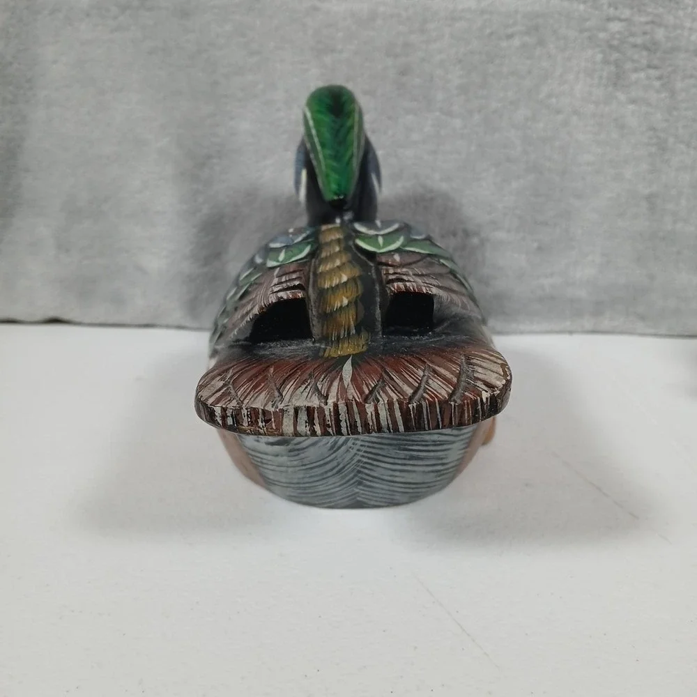 Vintage Wood Duck Decoy Set Multi Color Folk Art Decor Hand Painted